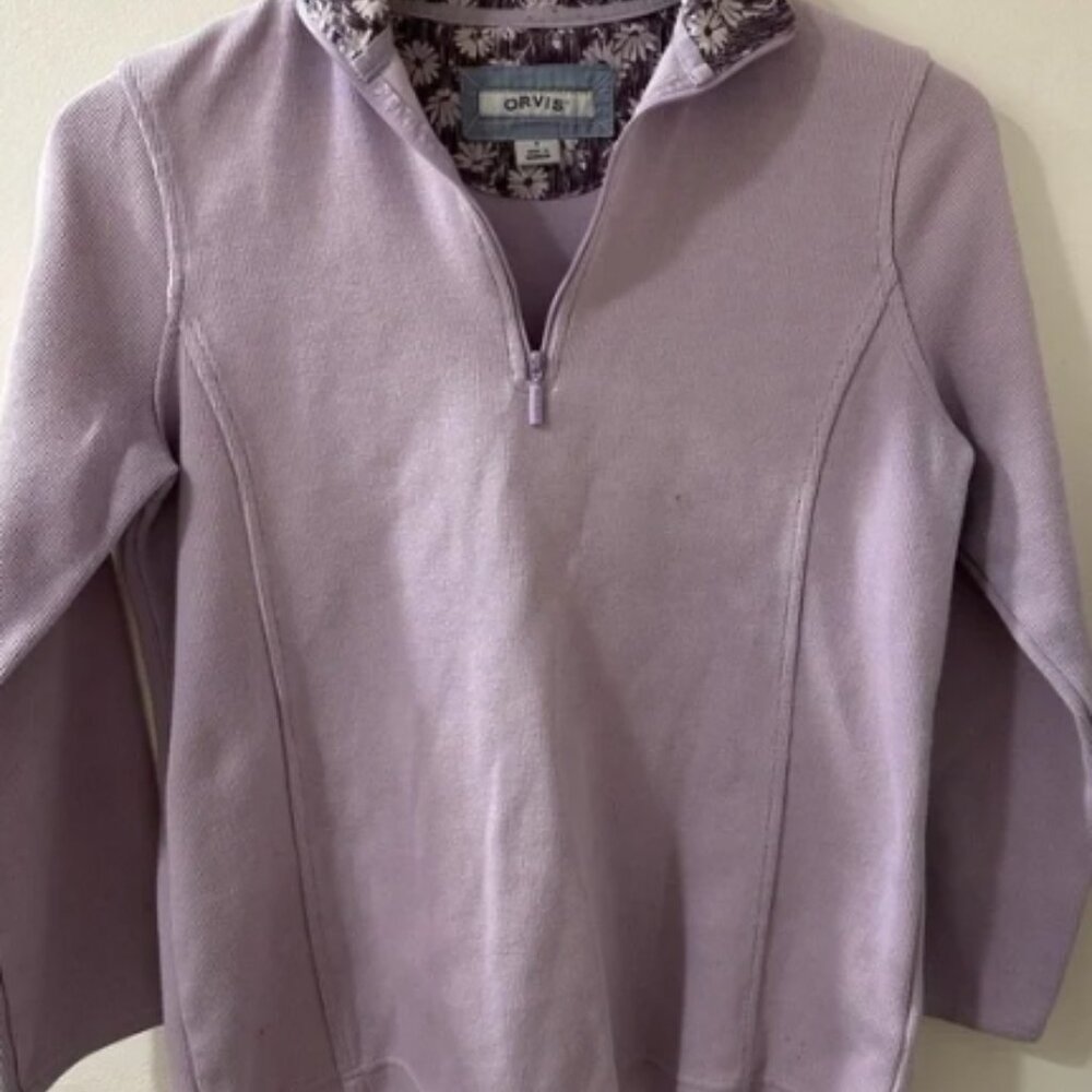 Orvis Purple Quarter Zippered Pullover Sweater Women Small